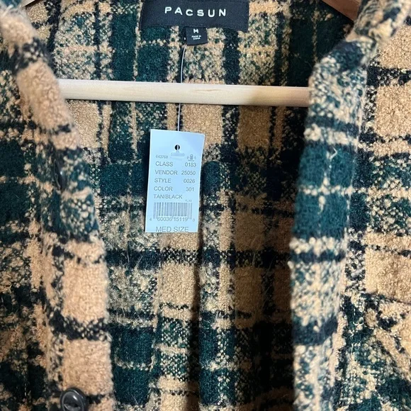 Pacsun Wooly Plaid Oversized Shacket size medium - Picture 5 of 7